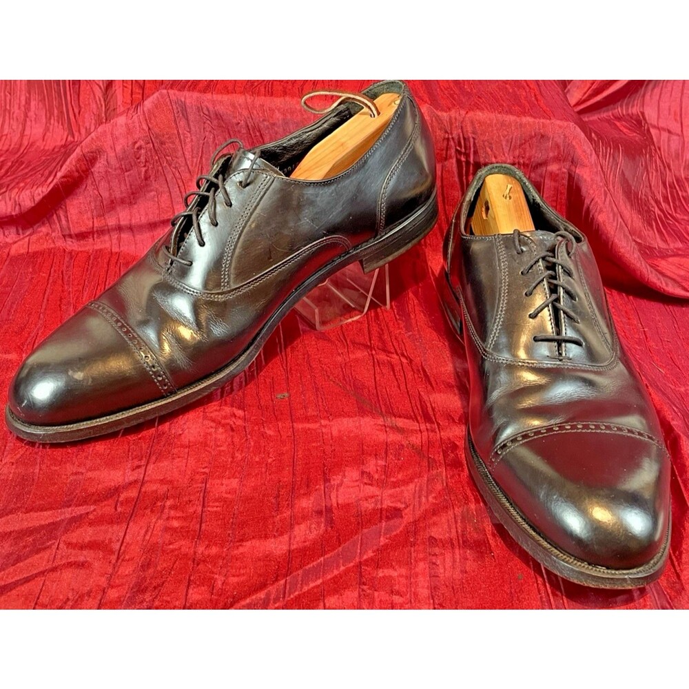 Mens Florsheim Black Leather Cap Toe Oxford Dress Shoes sa 11D
